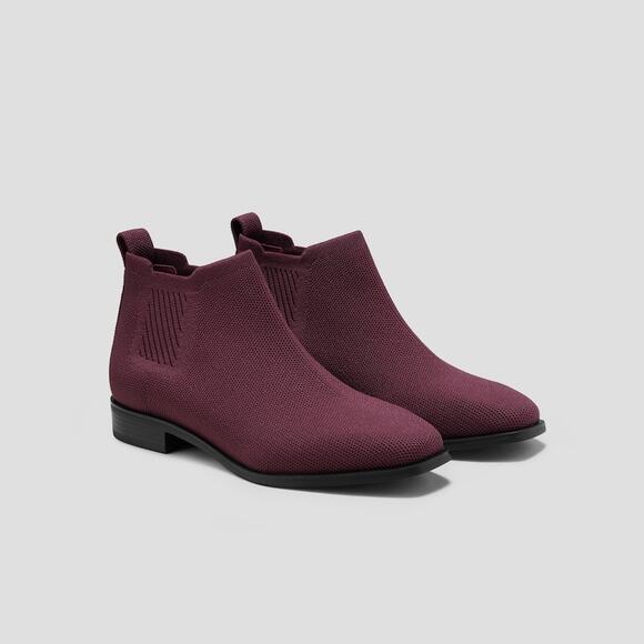 Women's Burgundy Ankle Boots - Picture 1 of 10